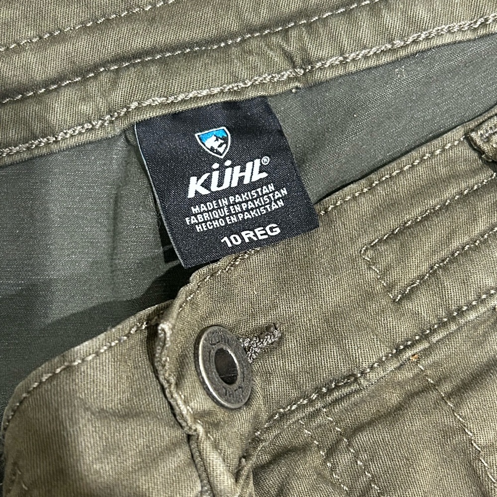 Kuhl Women’s Hiking Pants Olive Green Slim Cargo Pants Back Flap Pocket Size 10 - Picture 3 of 5